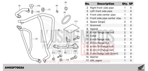 KIT,FRONT SIDE PIPE CRF1100DP de 2023